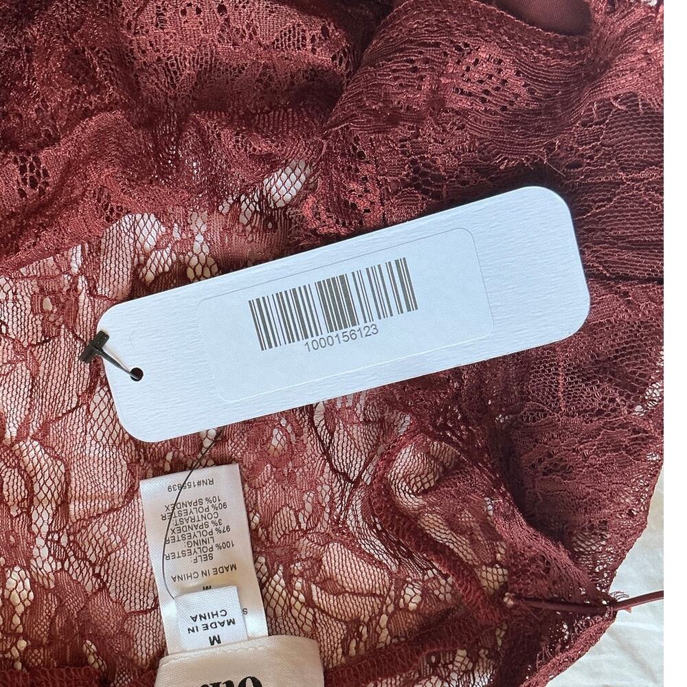NWT Olia Late Night Lace Bodysuit Medium Amber/Umber - Picture 5 of 5